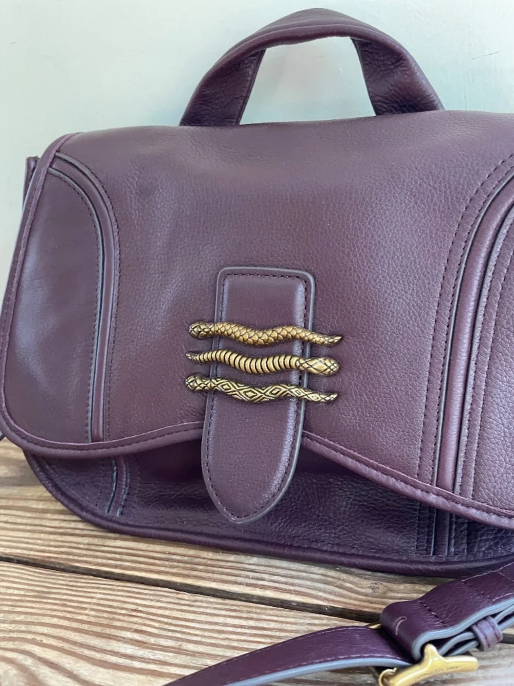 Aimee Kestenberg Fierce & Fab Leather Saddle Bag In Oxblood EUC